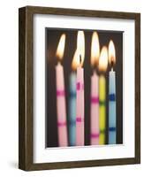 Six Lit Birthday Candles-Tom Grill-Framed Photographic Print