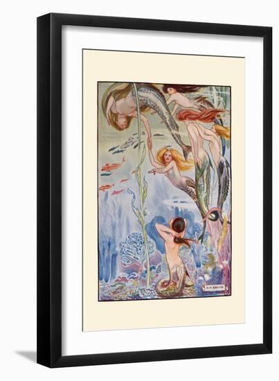 Six Little Mermaids-H.m. Brock-Framed Art Print