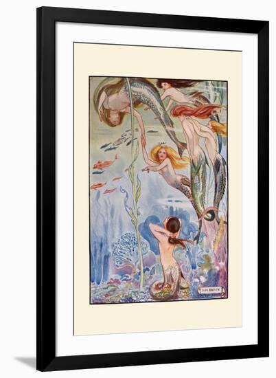 Six Little Mermaids-H.m. Brock-Framed Art Print