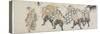 Six Male Gods Performing the Lion Dance, 1797-1819-Katsushika Hokusai-Stretched Canvas