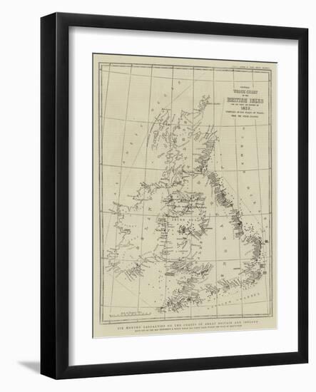 Six Months' Casualties on the Coasts of Great Britain and Ireland-null-Framed Giclee Print