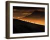 Six mountaineers trek on Krafla Volcano's brim, Iceland, Polar Regions-David Rocaberti-Framed Photographic Print