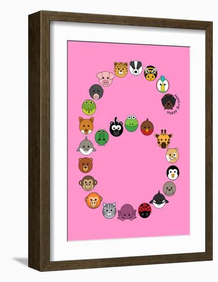 Six On Pink-null-Framed Art Print