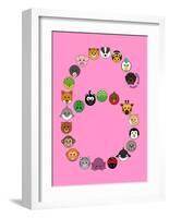 Six On Pink-null-Framed Art Print