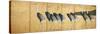 Six-Panel Screen Depicting Cranes, Edo Period-Ogata Korin-Stretched Canvas