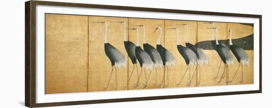 Six-Panel Screen Depicting Cranes, Edo Period-Ogata Korin-Framed Giclee Print