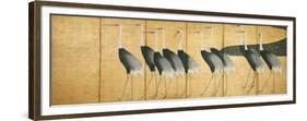 Six-Panel Screen Depicting Cranes, Edo Period-Ogata Korin-Framed Giclee Print