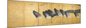 Six-Panel Screen Depicting Cranes, Edo Period-Ogata Korin-Mounted Giclee Print