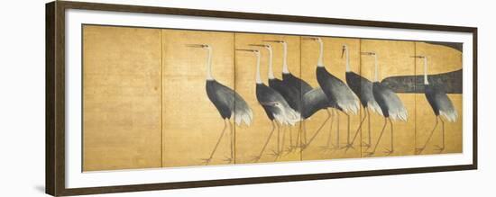 Six-Panel Screen Depicting Cranes, Edo Period-Ogata Korin-Framed Giclee Print