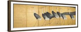 Six-Panel Screen Depicting Cranes, Edo Period-Ogata Korin-Framed Giclee Print