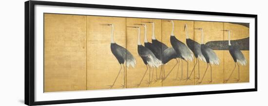 Six-Panel Screen Depicting Cranes, Edo Period-Ogata Korin-Framed Giclee Print