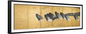 Six-Panel Screen Depicting Cranes, Edo Period-Ogata Korin-Framed Giclee Print