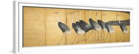 Six-Panel Screen Depicting Cranes, Edo Period-Ogata Korin-Framed Giclee Print