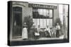 Six People and a Dog Outside a Cafe, France-null-Stretched Canvas