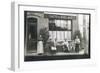 Six People and a Dog Outside a Cafe, France-null-Framed Photographic Print