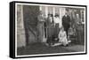 Six People with Two Dogs in a Garden-null-Framed Stretched Canvas