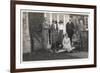 Six People with Two Dogs in a Garden-null-Framed Photographic Print