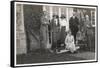 Six People with Two Dogs in a Garden-null-Framed Stretched Canvas