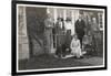 Six People with Two Dogs in a Garden-null-Framed Photographic Print