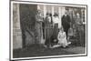 Six People with Two Dogs in a Garden-null-Mounted Photographic Print