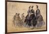 Six personnages sur une plage-Eugène Boudin-Framed Giclee Print