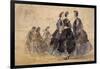 Six personnages sur une plage-Eugène Boudin-Framed Giclee Print