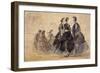 Six personnages sur une plage-Eugène Boudin-Framed Giclee Print