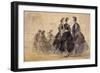 Six personnages sur une plage-Eugène Boudin-Framed Giclee Print