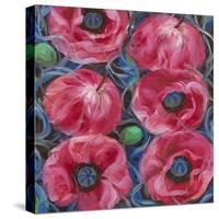 Six Pink Poppies-li bo-Stretched Canvas