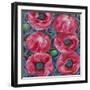 Six Pink Poppies-li bo-Framed Giclee Print