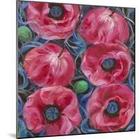 Six Pink Poppies-li bo-Mounted Giclee Print