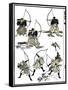 Six Samurai, 1817-Katsushika Hokusai-Framed Stretched Canvas