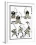 Six Samurai, 1817-Katsushika Hokusai-Framed Giclee Print