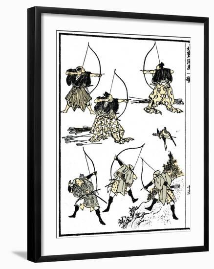 Six Samurai, 1817-Katsushika Hokusai-Framed Giclee Print