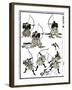 Six Samurai, 1817-Katsushika Hokusai-Framed Giclee Print