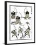 Six Samurai, 1817-Katsushika Hokusai-Framed Giclee Print