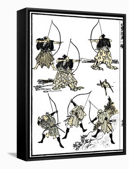 Six Samurai, 1817-Katsushika Hokusai-Framed Stretched Canvas