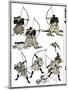 Six Samurai, 1817-Katsushika Hokusai-Mounted Giclee Print