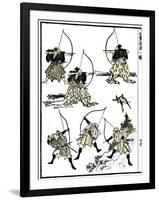 Six Samurai, 1817-Katsushika Hokusai-Framed Giclee Print