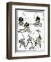 Six Samurai, 1817-Katsushika Hokusai-Framed Premium Giclee Print