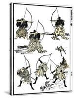 Six Samurai, 1817-Katsushika Hokusai-Stretched Canvas