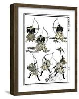 Six Samurai, 1817-Katsushika Hokusai-Framed Giclee Print