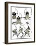 Six Samurai, 1817-Katsushika Hokusai-Framed Giclee Print