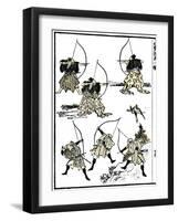 Six Samurai, 1817-Katsushika Hokusai-Framed Giclee Print