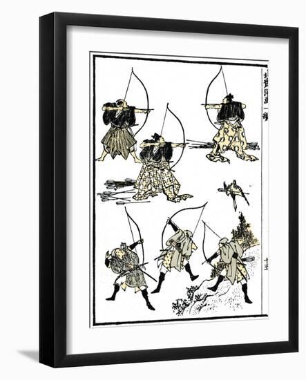 Six Samurai, 1817-Katsushika Hokusai-Framed Giclee Print