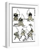 Six Samurai, 1817-Katsushika Hokusai-Framed Giclee Print