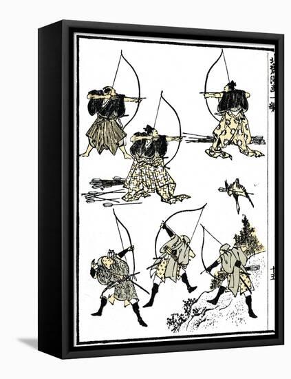 Six Samurai, 1817-Katsushika Hokusai-Framed Stretched Canvas