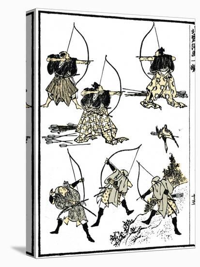 Six Samurai, 1817-Katsushika Hokusai-Stretched Canvas