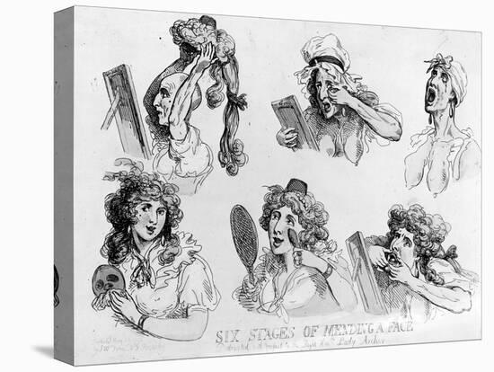 Six Stages of Making a Face', Printed by S.W. Fores, 1792 (Etching)-Thomas Rowlandson-Stretched Canvas