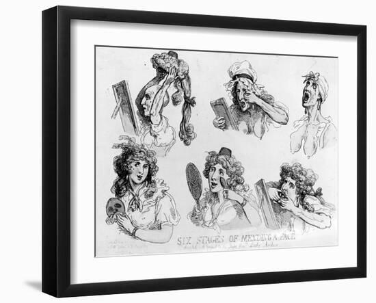 Six Stages of Making a Face', Printed by S.W. Fores, 1792 (Etching)-Thomas Rowlandson-Framed Giclee Print